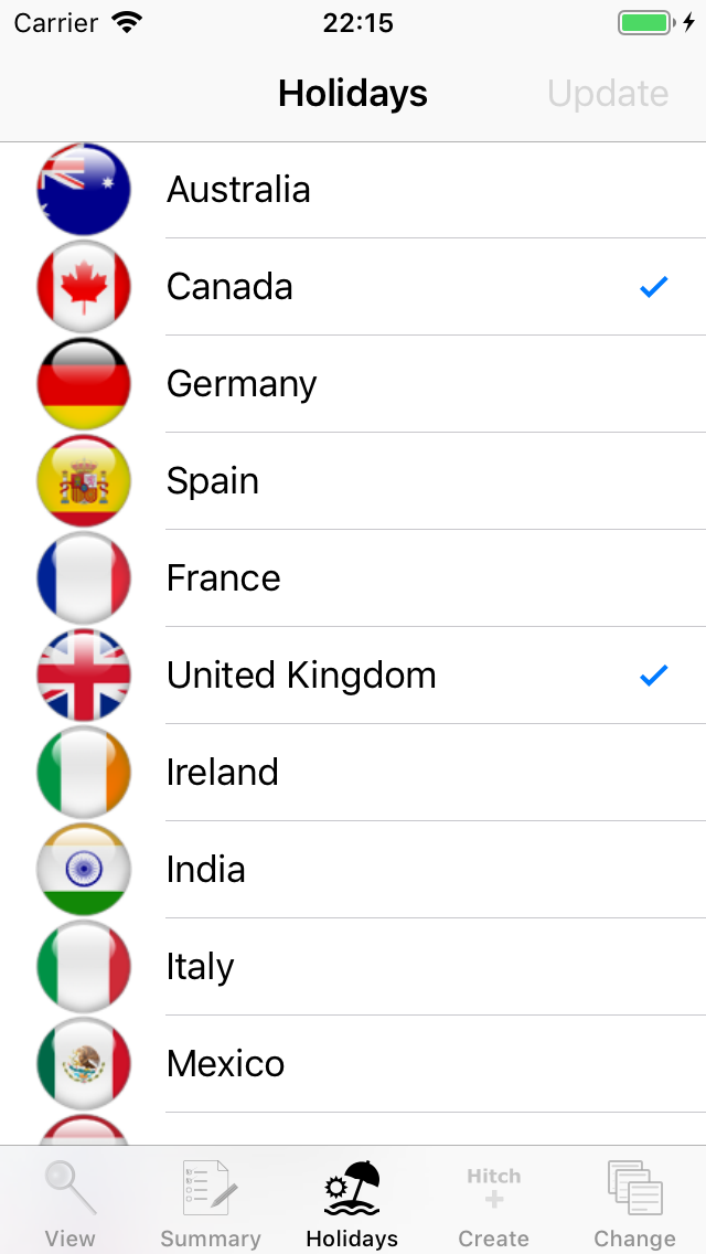 HitchCalendar iOS app iGioel